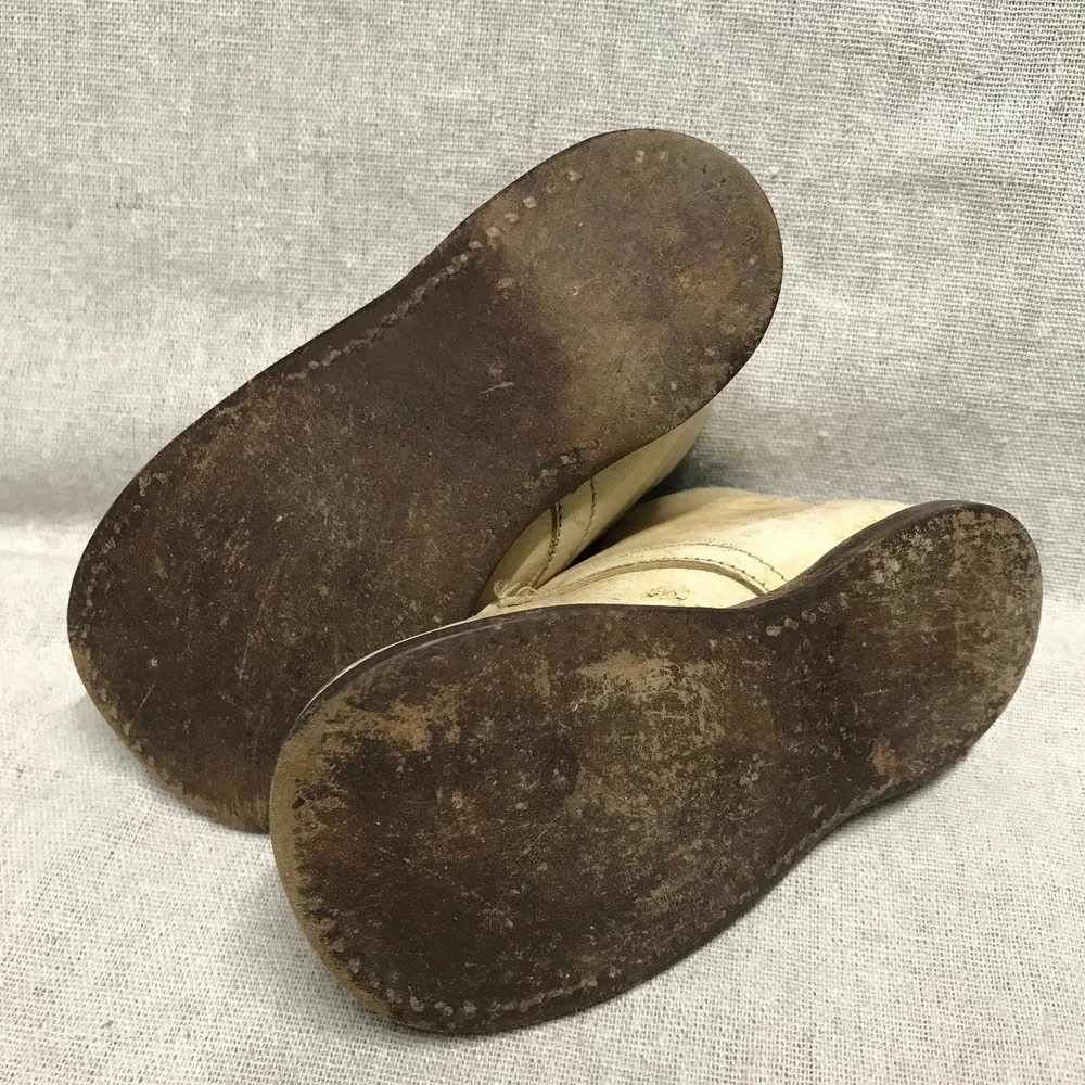 Vintage Hard Sole Baby Shoes: Well‎ Worn Doll Display